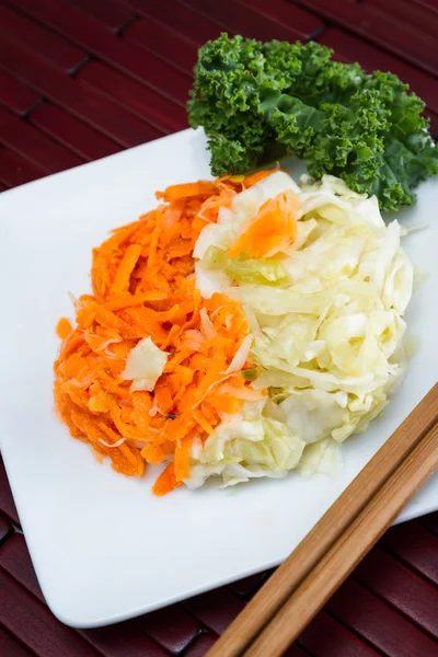Fermented carrots and cabbage — Stock Photo, Image