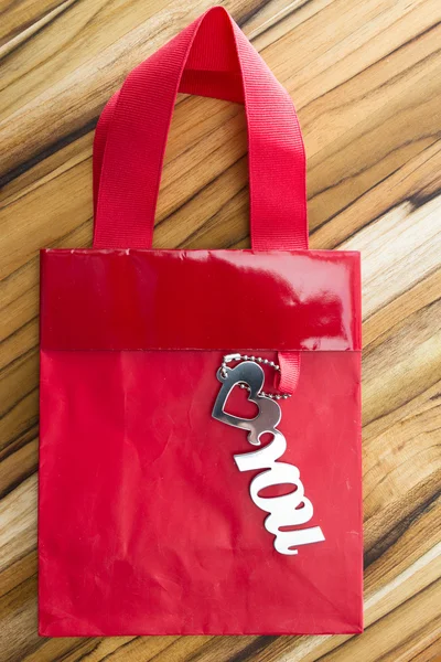 Red gift bag — Stock Photo, Image