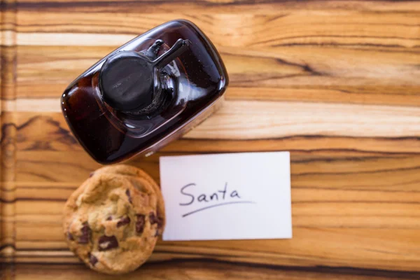 Soubory cookie a whisky pro Santu — Stock fotografie