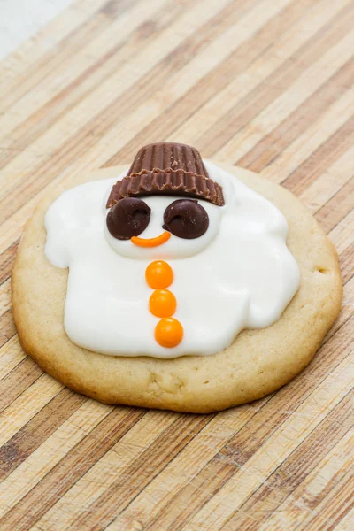Melted snowman cookie — Stock Photo, Image