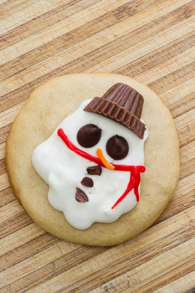 Melted snowman cookie — Stock Photo, Image