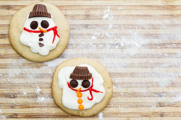 Melted snowman cookie — Stock Photo, Image