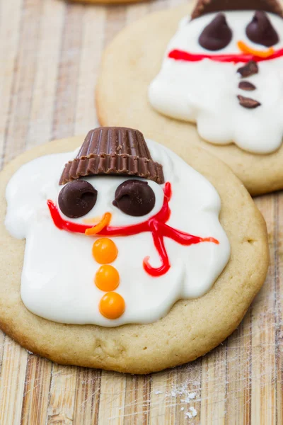 Geschmolzener Schneemannkeks — Stockfoto