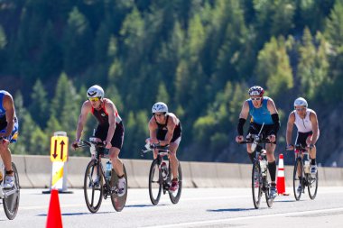 Coeur d' Alene Ironman cycling event clipart