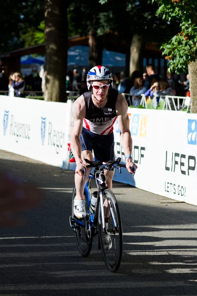 Coeur d' Alene Ironman cycling event Royalty Free Stock Images