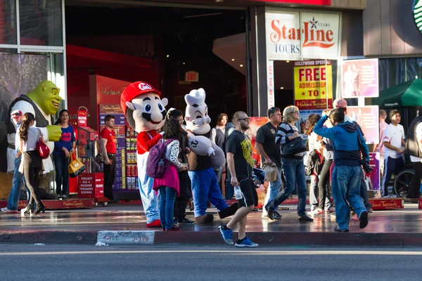 Popeye and Mario in Hollywood — Stock Photo, Image