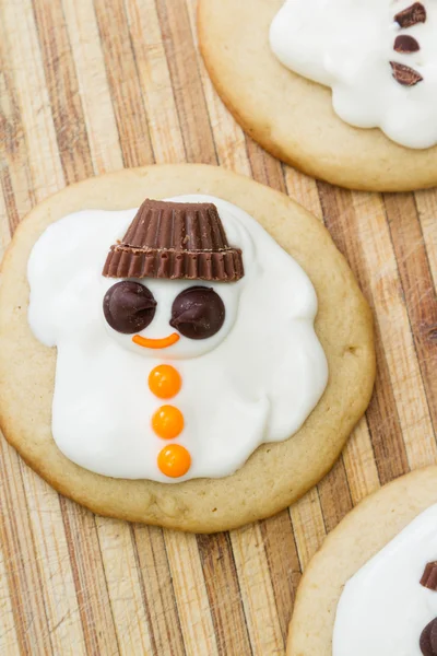 Geschmolzener Schneemannkeks — Stockfoto