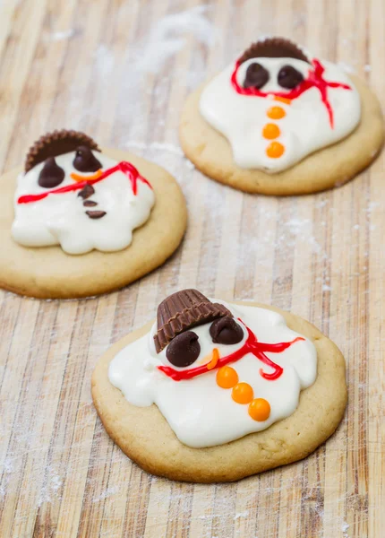 Bolinho derretido boneco de neve — Fotografia de Stock