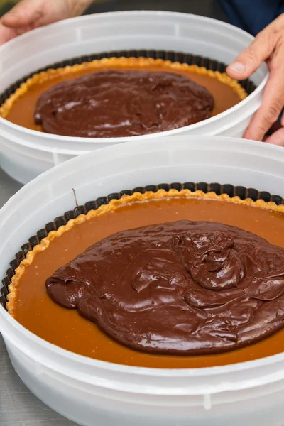 Tarte au caramel au chocolat — Photo