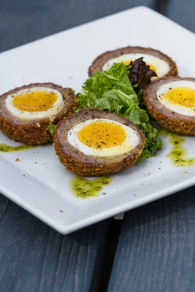 Serving of scotch eggs — Stock Photo, Image