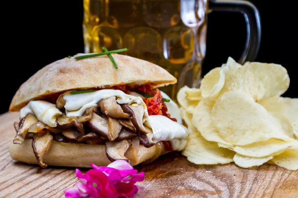 Sandwich ai funghi vegetariani — Foto Stock