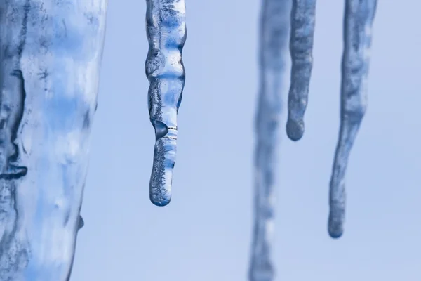 Patterns and texture on Icicles — Stock Photo, Image