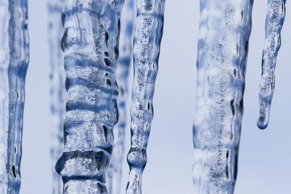 Patterns and texture on Icicles — Stock Photo, Image