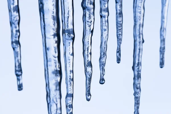 Patterns and texture on Icicles — Stock Photo, Image