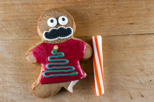 Funny holiday gingerbread cookies — Stock Photo, Image