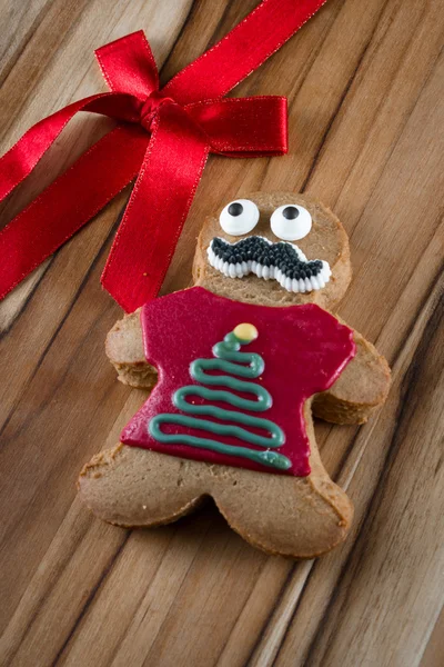 Funny holiday gingerbread cookies — Stock Photo, Image