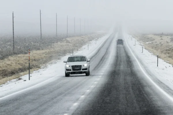 Condizioni di guida invernali — Foto Stock