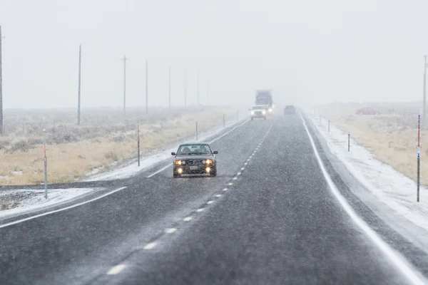 Condiciones de conducción de invierno —  Fotos de Stock