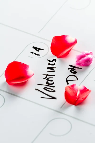 Valentines day marked on a calendar — Stock Photo, Image