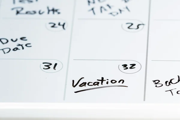 Vacation marked on the calendar — Stock Photo, Image