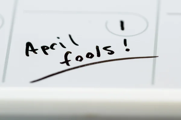 April fools on a calendar — Stock Photo, Image