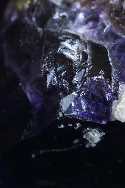 Crystals growing in golds and purple — Stock Photo, Image
