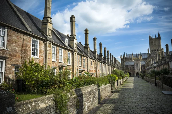 Vicars Close and Wells cathedral — Stock Photo, Image