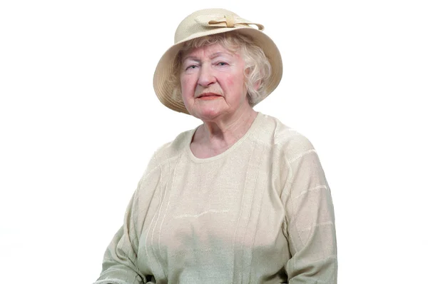 Porträtt av äldre kvinna . — Stockfoto