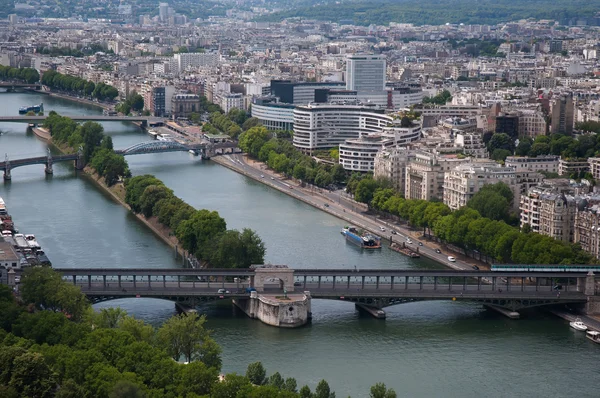 Vista do Rio Sena, capturado da Torre Eiffel, Paris — Fotografia de Stock