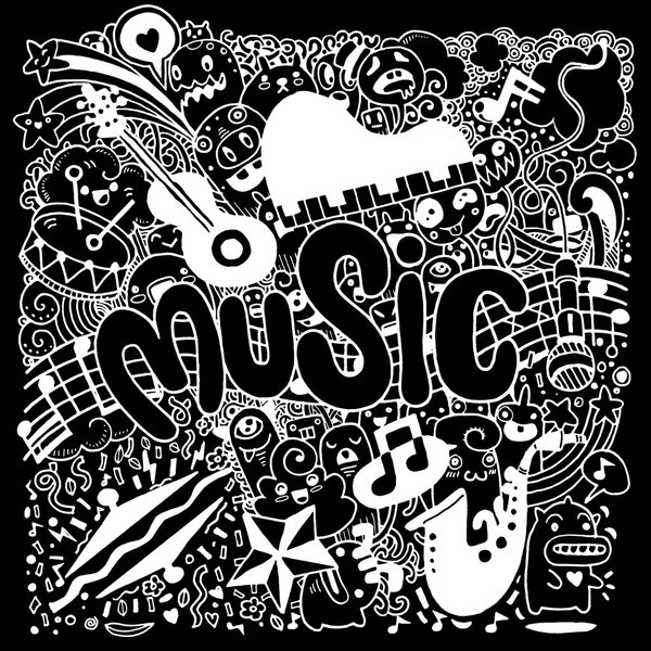 Abstract Music Background Hand drawing Doodle,vector illustratio