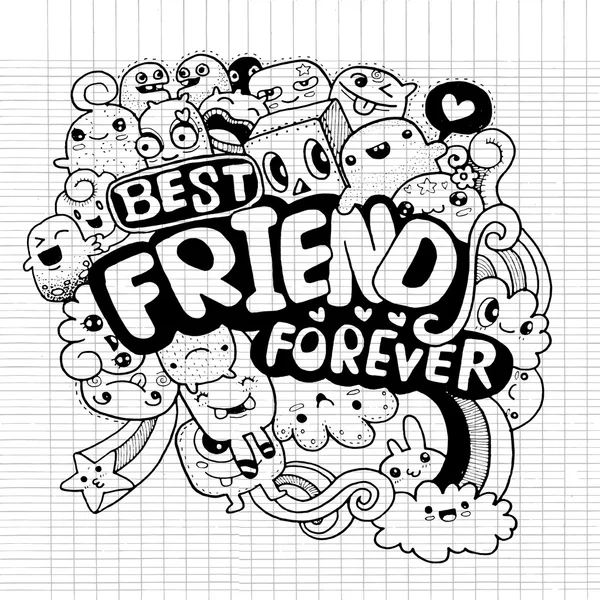 Cute best online friend drawings