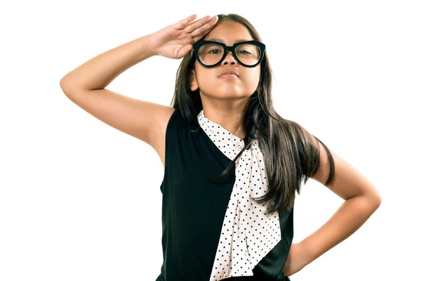 Asiatico ragazza posa per un immagine isolato su bianco — Foto Stock