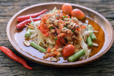 Ünlü Tayland gıda, papaya salatası, somtum