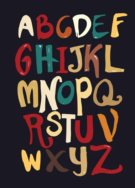 Kézzel rajzolt ábécé betűit — Stock Vector