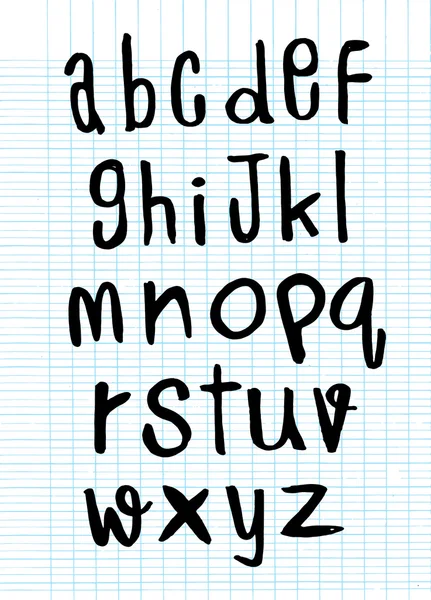 Letras do alfabeto desenhadas à mão — Vetor de Stock