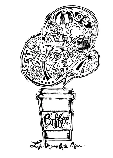 Kávé idő poszter koncepció — Stock Vector