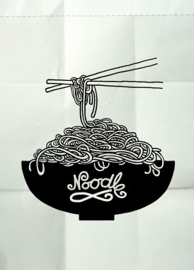 Şehriye kase ve çubuk doodle