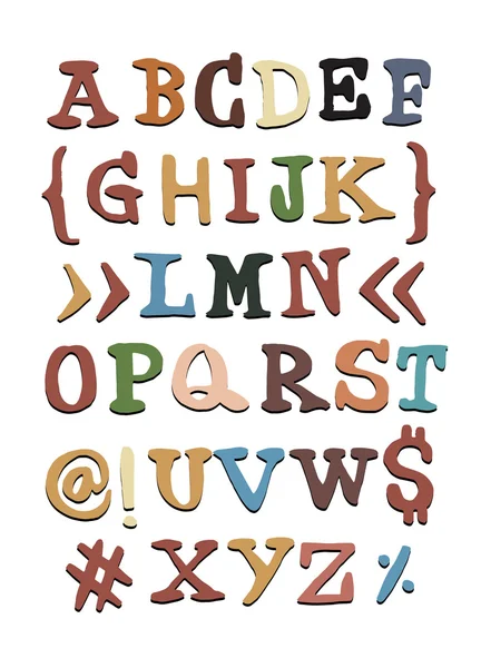 Lettres alphabétiques dessinées à la main — Image vectorielle