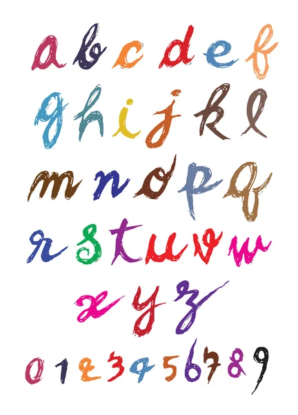 Elle çizilmiş alfabesi harfleri — Stok Vektör