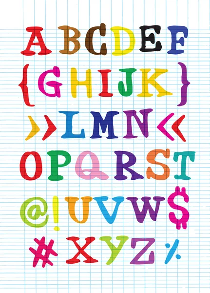 Letras do alfabeto desenhadas à mão — Vetor de Stock