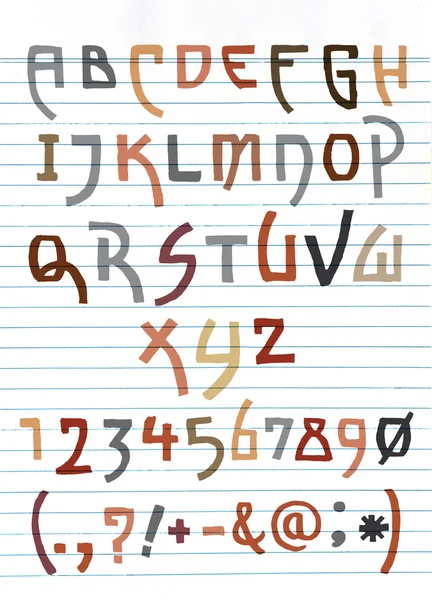 Ручные буквы алфавита — стоковый вектор
