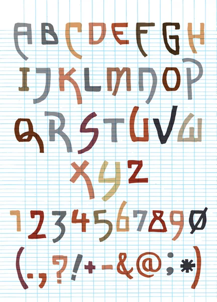 Handgezeichnete Buchstaben des Alphabets — Stockvektor