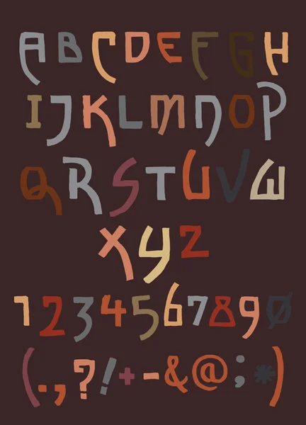 Elle çizilmiş alfabesi harfleri — Stok Vektör