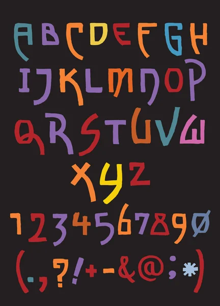 Lettres alphabétiques dessinées à la main — Image vectorielle