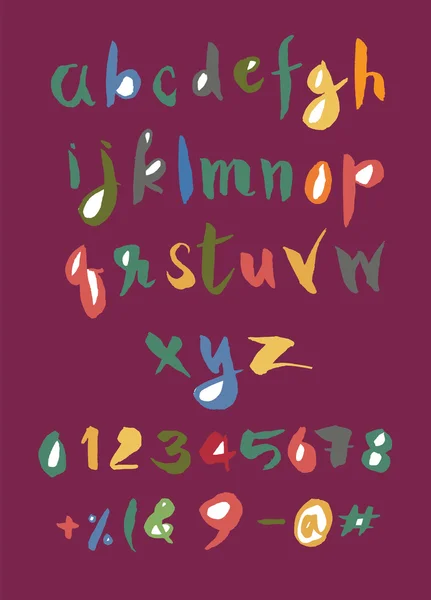 Letras do alfabeto desenhado à mão, estilo escova — Vetor de Stock