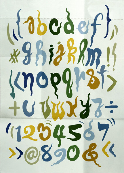 Hand drawn alphabet letters