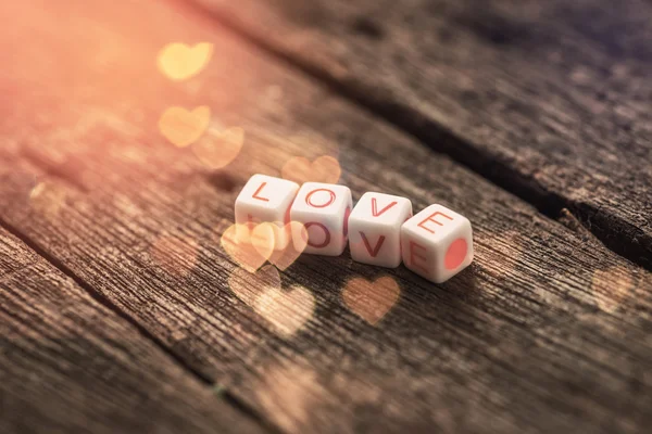 Love message written in  blocks — Stock Photo, Image