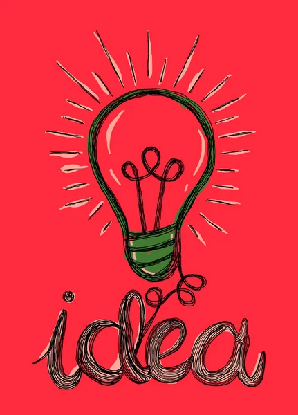 Hand Drawing Light Bulb Idea Vector Illustration Stock