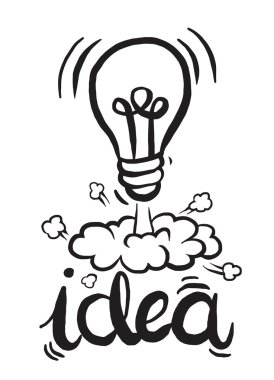 El ampul fikir vektör çizim çizimi