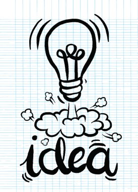 El ampul fikir vektör çizim çizimi